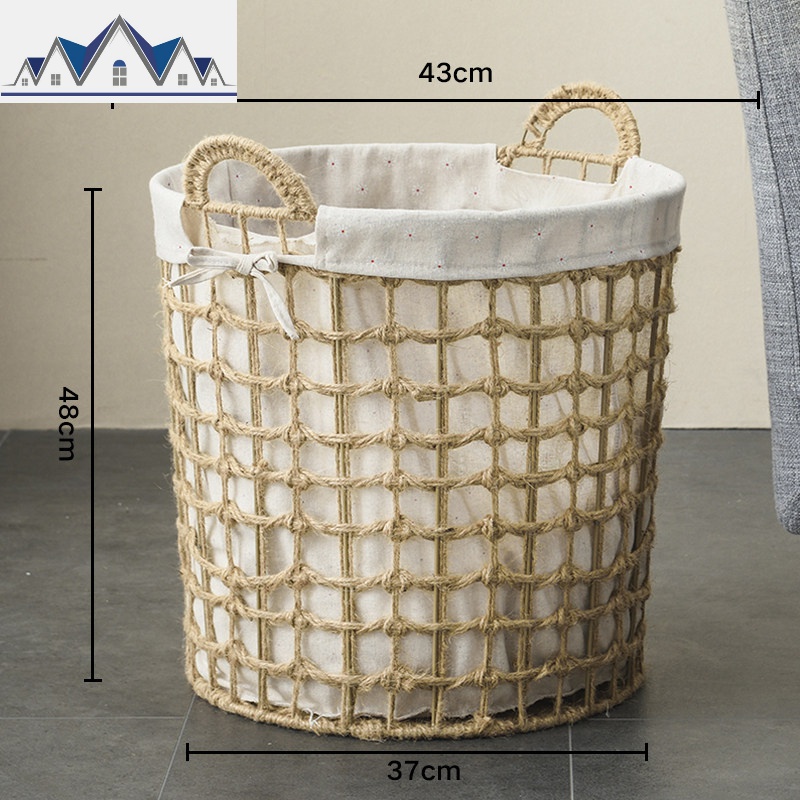 北欧藤编脏衣篮北欧脏衣服收纳筐家用脏衣篓浴室洗衣篮玩具杂物篮 三维工匠收纳篮 圆形特大号