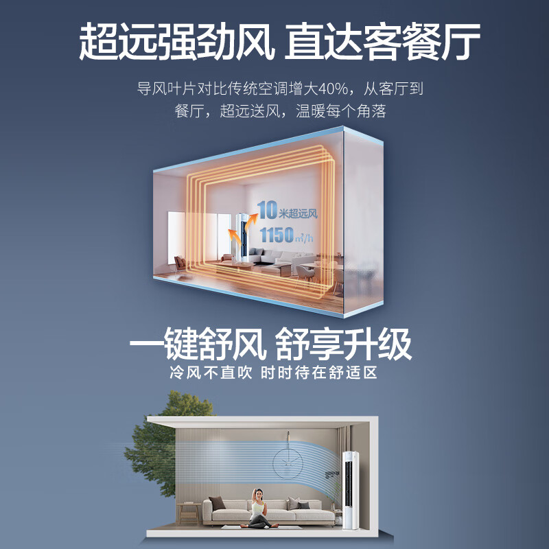 奥克斯 (AUX) 空调立式3匹柜机 新一级能效变频冷暖两用 节能省电 客厅家用空调圆柱柜机