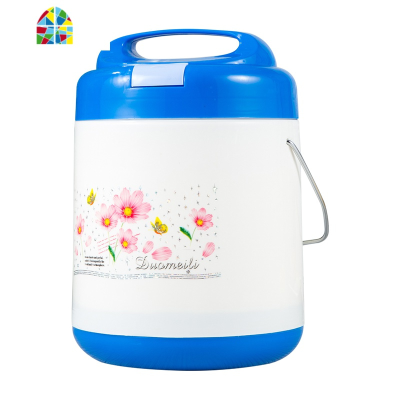 封后1.6L双层玻璃内胆保温饭盒玻璃保温饭瓶便当盒提锅多层提锅 FENGH 1.6L蓝色中间白色+蓝色保温袋花跟卡通随机