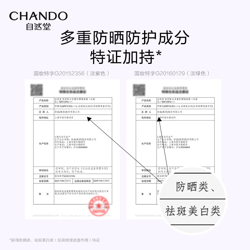 自然堂(CHANDO)雪润皙白多重防晒隔离霜30ml(淡紫色)SPF32PA+++高清大图