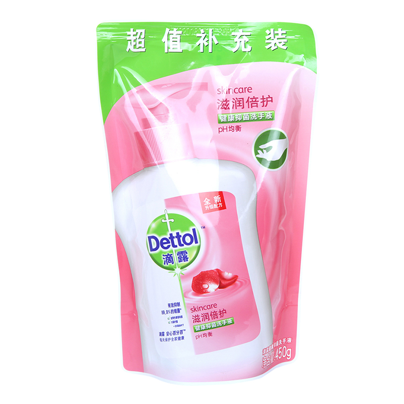 滴露(Dettol)健康抑菌洗手液滋润倍护袋装450克 易冲洗高清大图