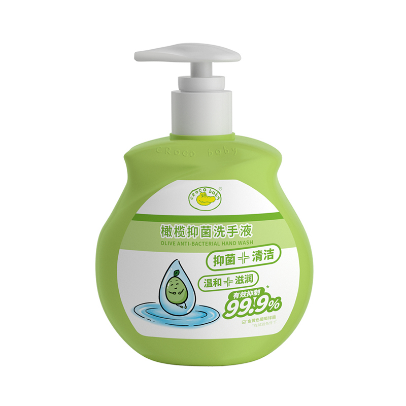 CROCO baby鳄鱼宝宝橄榄抑菌洗手液300g 婴儿童幼儿成人孕妇通用非泡沫型温和护手家庭装