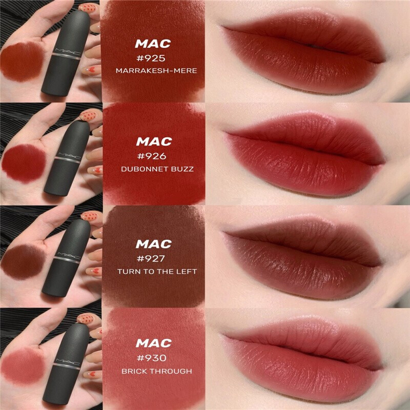 魅可MAC口红全色号子弹头磨砂系列小辣椒唇膏送女友闺蜜礼物女 3g/支 925#摩洛哥红棕MARRAKESH-MERE高清大图