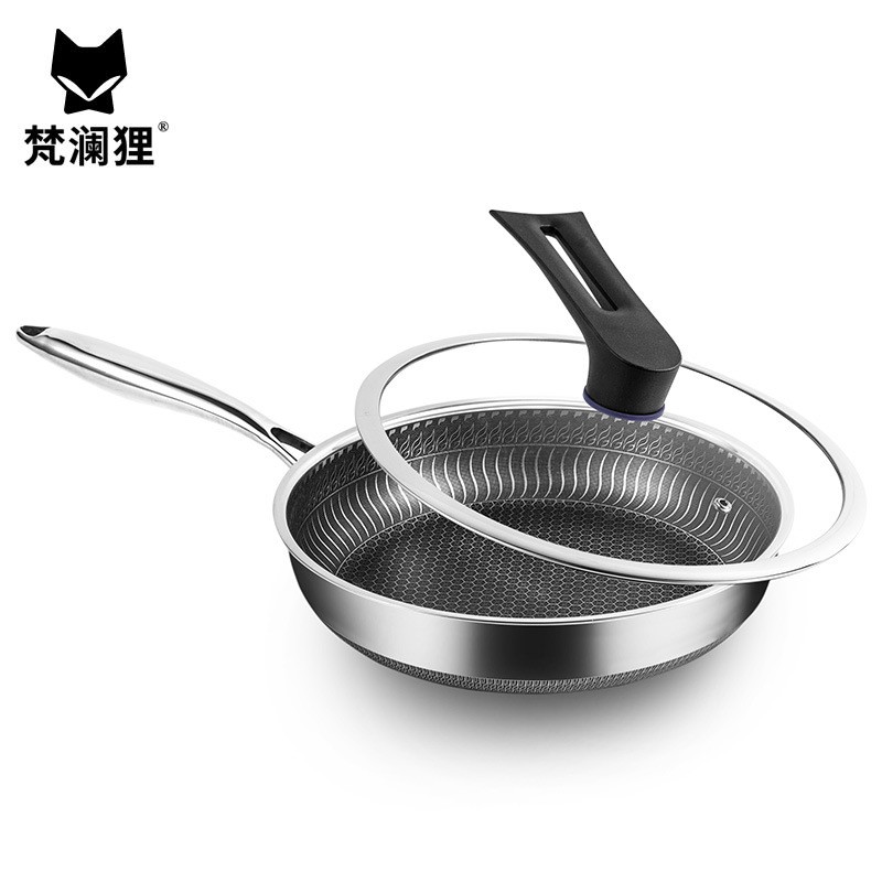 梵澜狸316不锈钢煎锅平底锅W88 个高清大图
