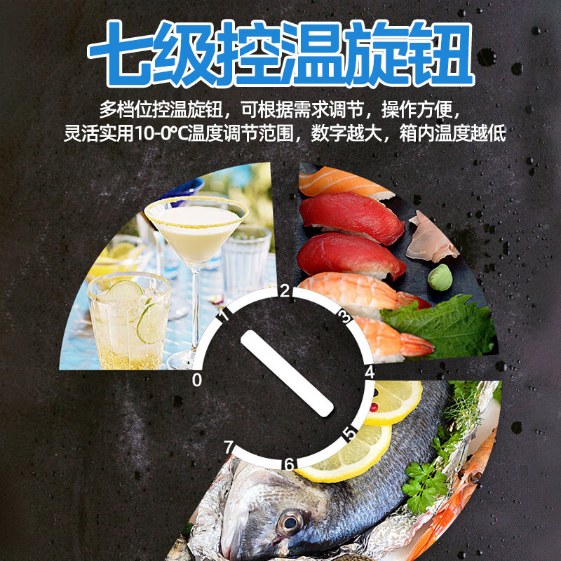 美的(Midea) 展示柜立式冷藏冰柜商用超市啤酒饮料水果保鲜双层玻璃门冷藏柜228升风冷-带灯箱款黑色228LDGEB