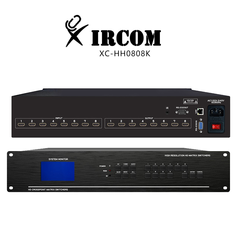 捷讯 XC-HH0808K 8进8出 HDMI 4K矩阵黑色 (台)高清大图