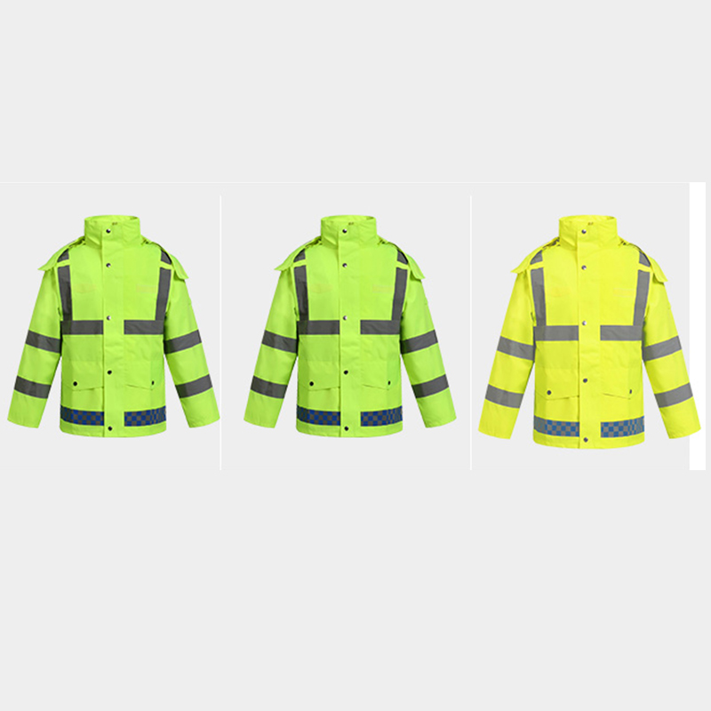 分体雨衣雨裤套装 男反光全身防水 双层加厚 骑行环卫交通安全服定制高清大图