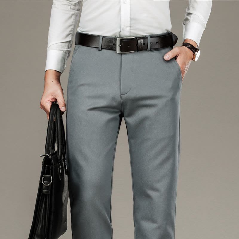 金盾(KIN DON)正品莫代尔休闲裤男裤子中年男士直筒中高腰长裤宽松秋冬季商务男裤图片