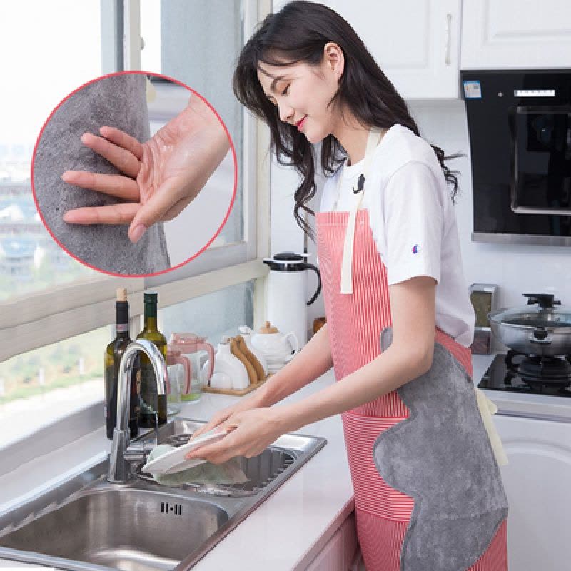 可擦手围裙可爱日式防水防油工作做饭罩衣厨房时尚家用成人女围腰图片