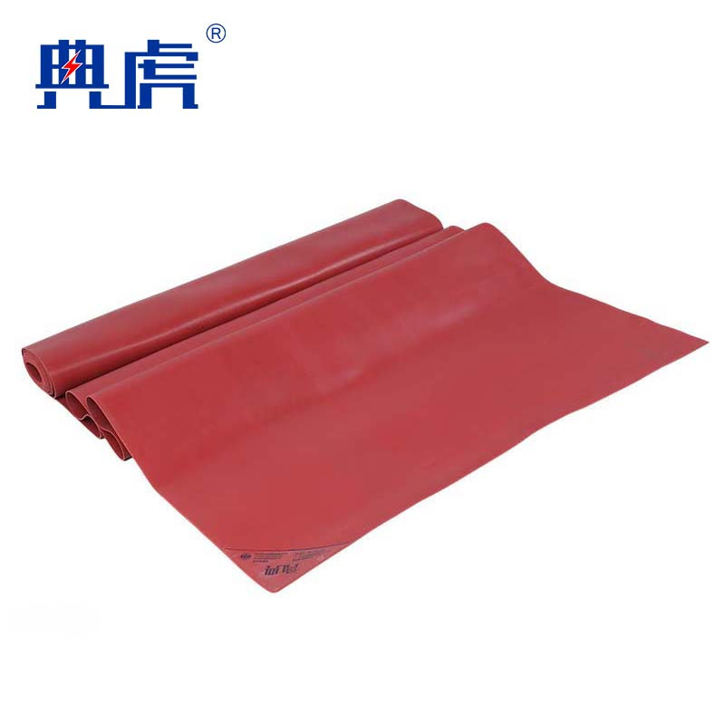 典虎 绝缘胶垫 红色平面 6kv 10米*1米*3mm 卷高清大图