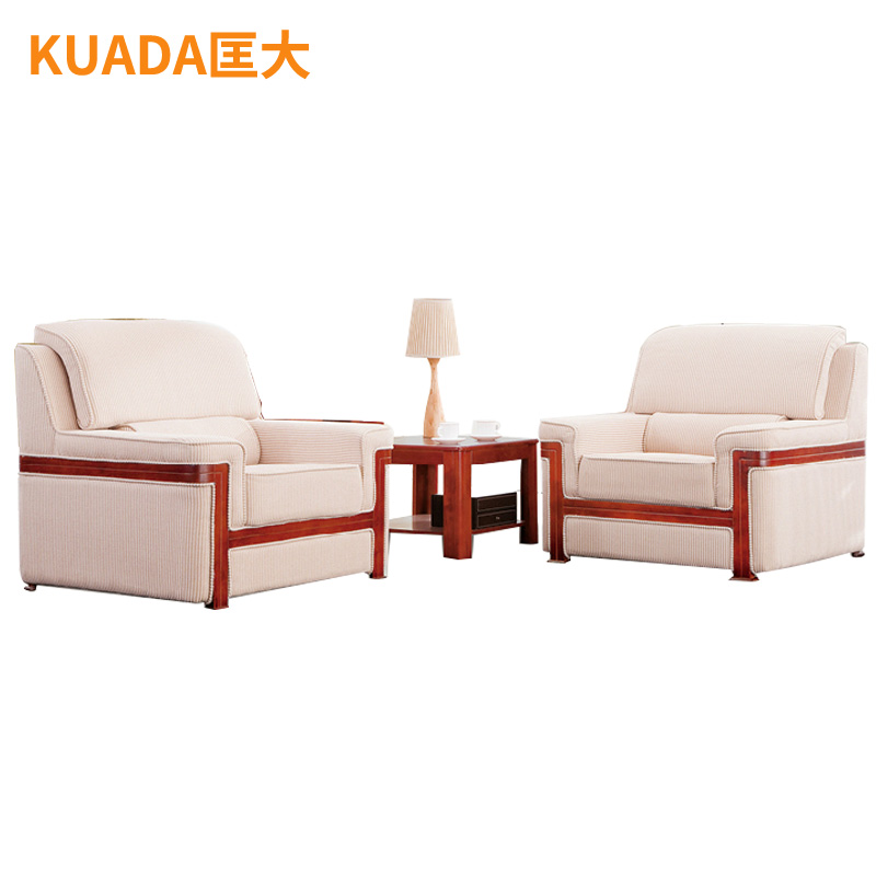 匡大 布艺沙发商务办公接待沙发组合1+1+茶几KD-E006-1高清大图