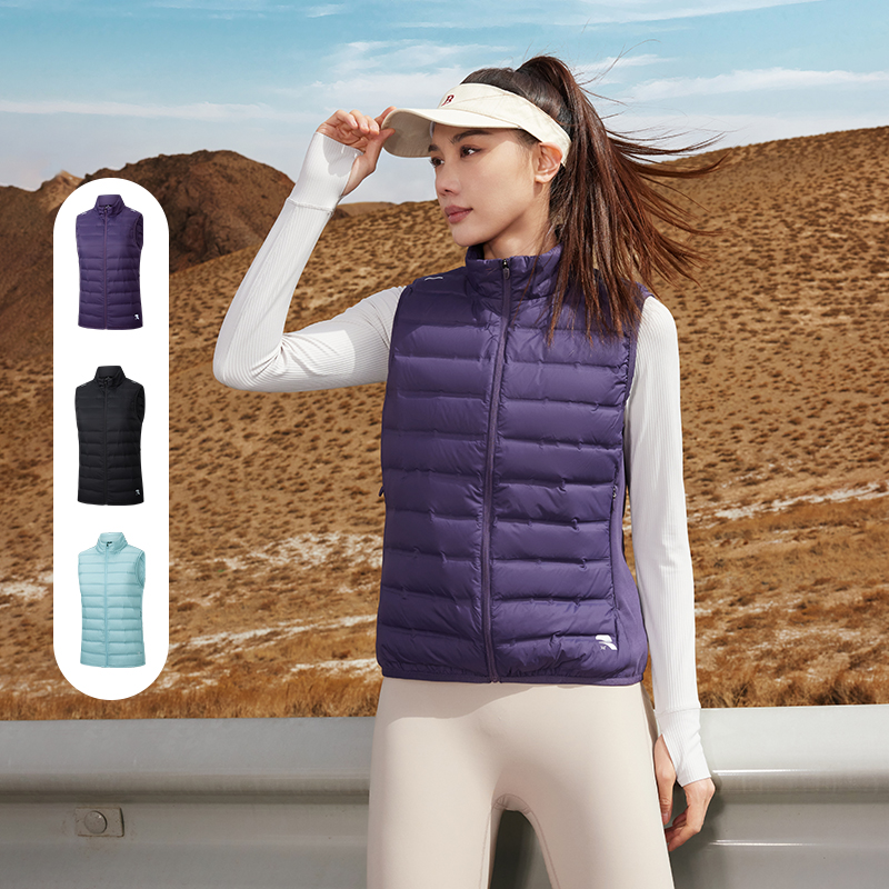 361°女装冬季新款羽绒服马甲保暖运动外套女662442401高清大图