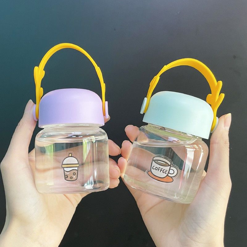 150ml小玻璃杯绿色杯子加贴纸超小玻璃杯150ml小巧可爱少女心水杯迷你