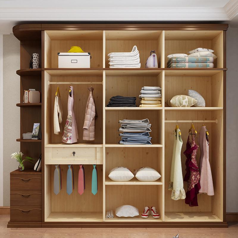 新中式实木衣柜四橡木衣柜简约356平开转角大衣橱柜配套家具参数