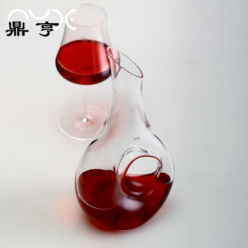 鼎亨土耳其进口创意带把水晶玻璃葡萄酒分酒器家用红酒快速醒酒器