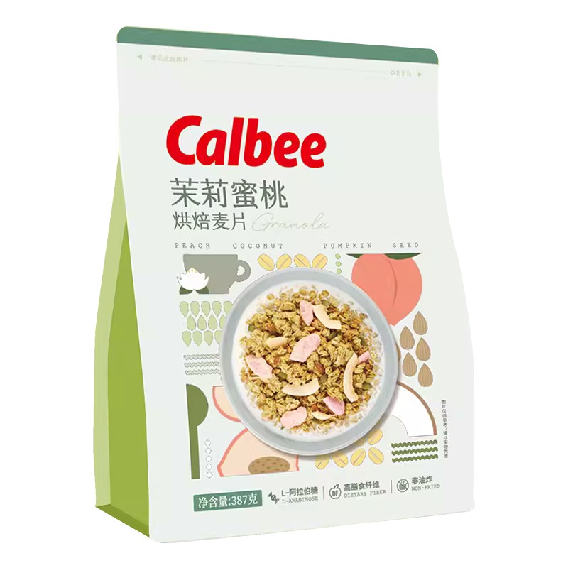 Calbee/卡乐比烘焙燕麦片茉莉蜜桃味387g热冲营养早餐代餐高清大图