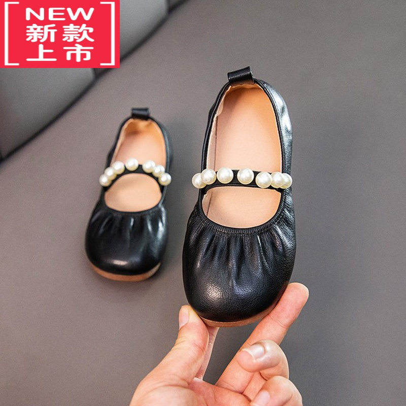 可莉允女童小皮鞋2022春秋新款公主鞋配礼服童鞋女宝宝鞋子软底豆豆鞋潮运动休闲鞋