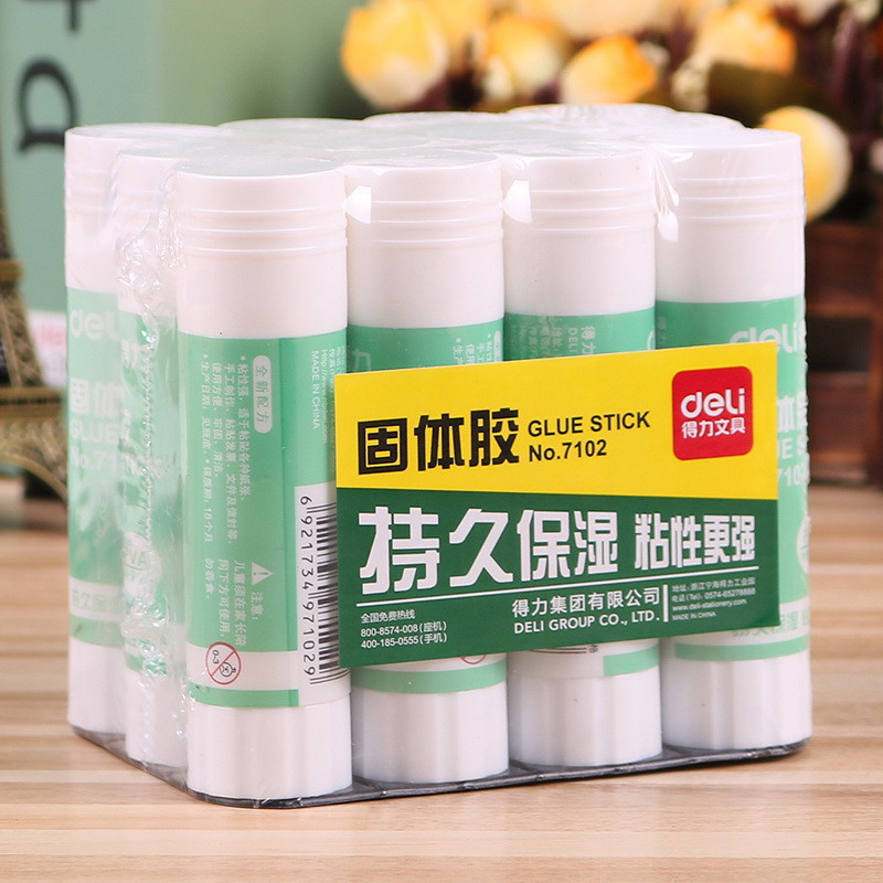 得力(deli) 7102 固体胶棒21g固体胶/优质胶棒办公12支(新)