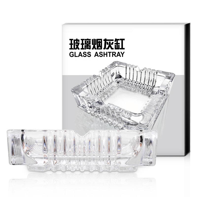 办公居家玻璃方形烟灰缸150*150mm 茶几摆件 个高清大图