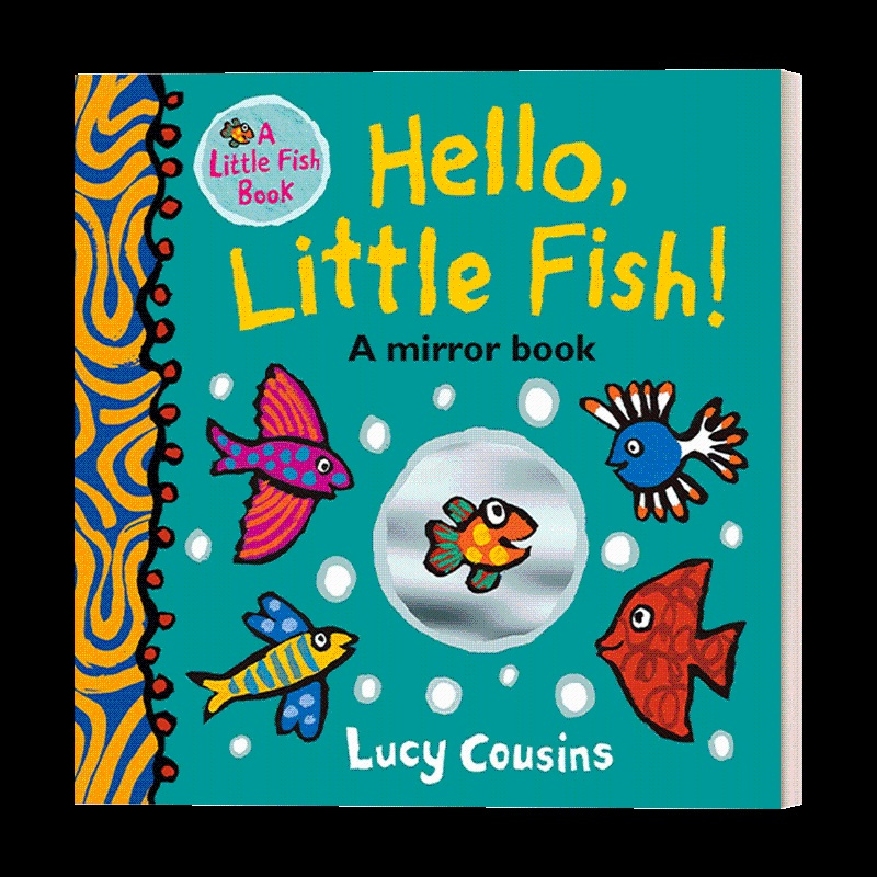 [正版]英文原版 Hello Little Fish! 你好,小鱼 镜子书 儿童友谊主题启蒙认知绘本 活动书 小鼠波波