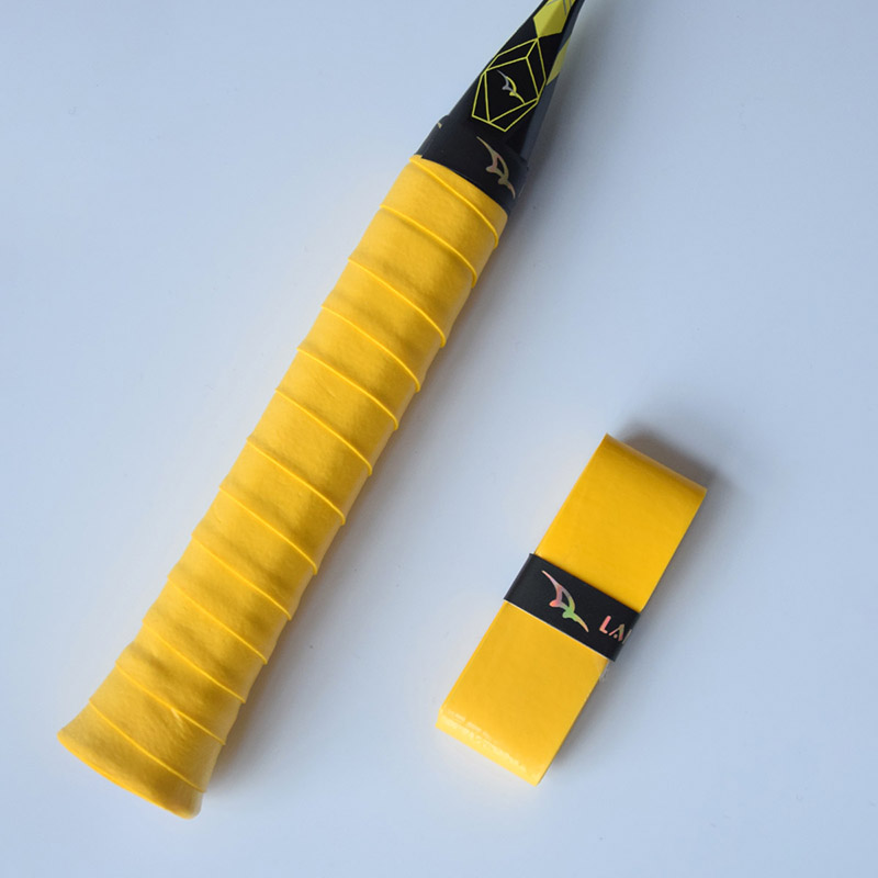 胶平面手柄缠带网球拍绑带羽毛球手胶防滑吸汗带 单条装 平面手胶黄色