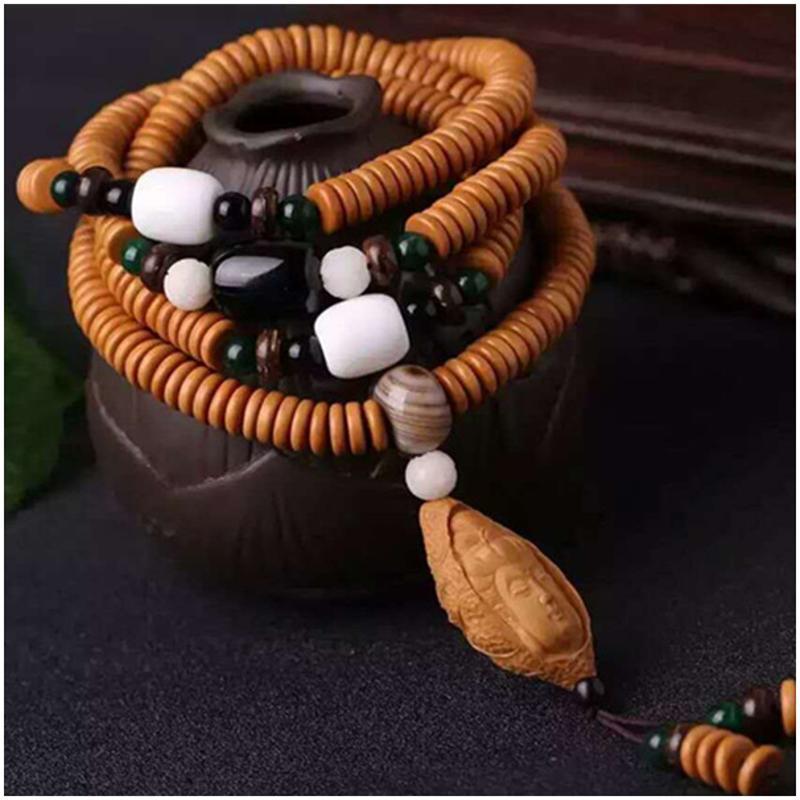 橄榄核片配饰干青青金橄榄佛珠手链简单大方百搭款送女朋友七夕情人节