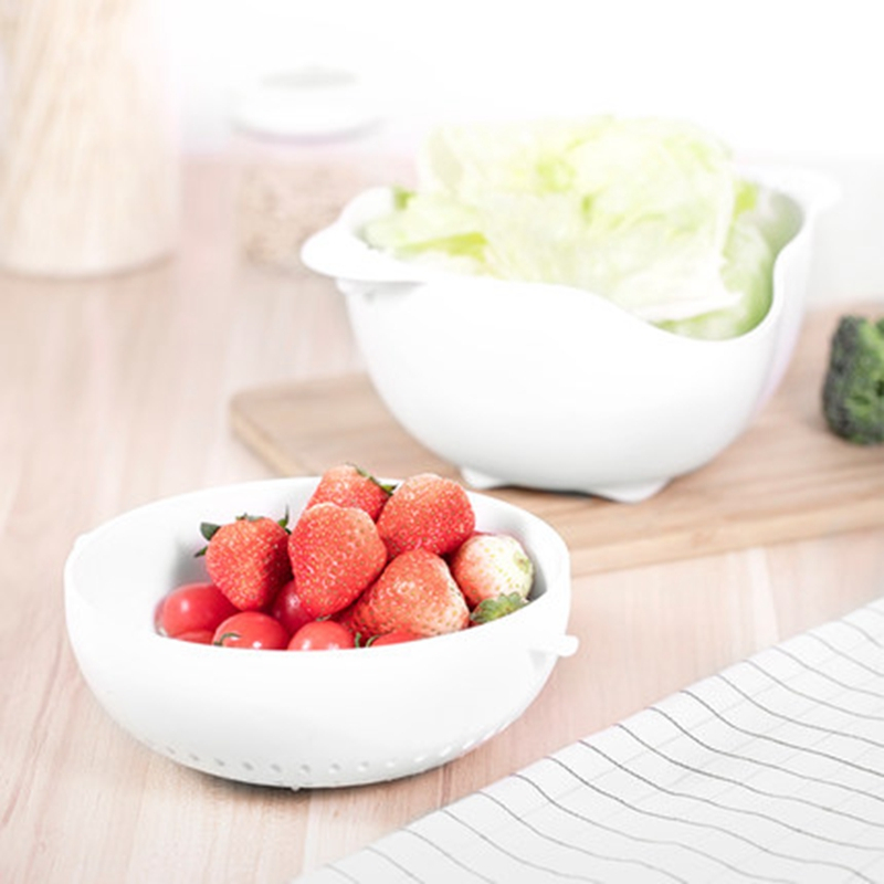 名创优品(miniso)塑料双层 洗菜篮 洗菜漏水篮子厨房沥水篮洗菜盆滤水篮水果篮居家送爱人礼品其它