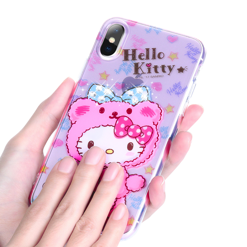 higehellokitty苹果x手机壳全包防摔壳女款kt猫水钻轻薄手感不留指纹