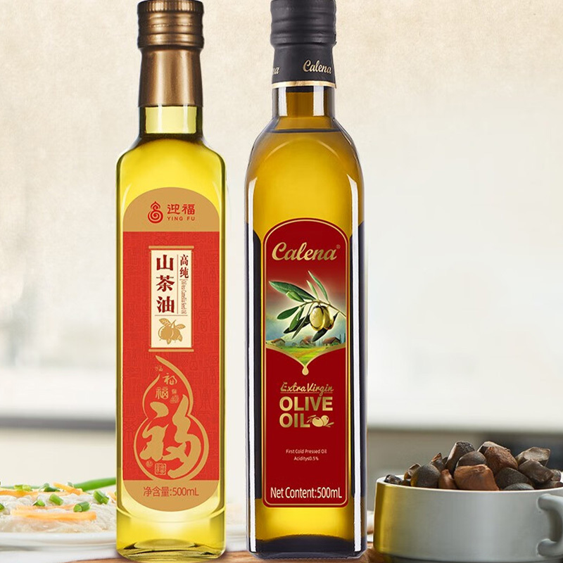 克莉娜迎福礼盒初榨特级橄榄油500ml+迎福高纯山茶油500ml高清大图