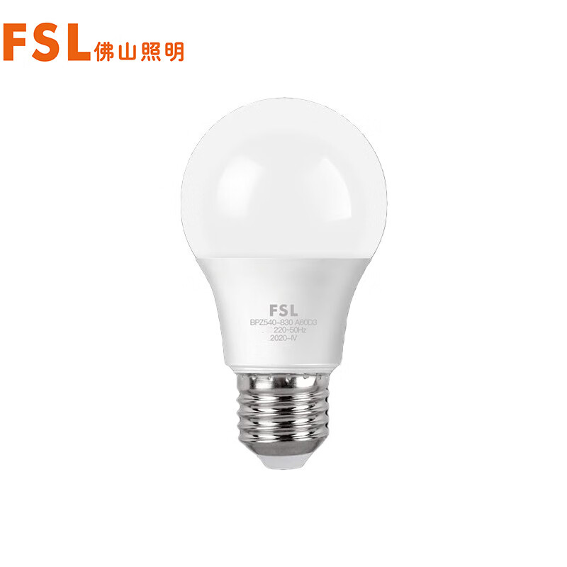 佛山照明fsl a60 220v 7w 超炫三代 标准球泡白光
