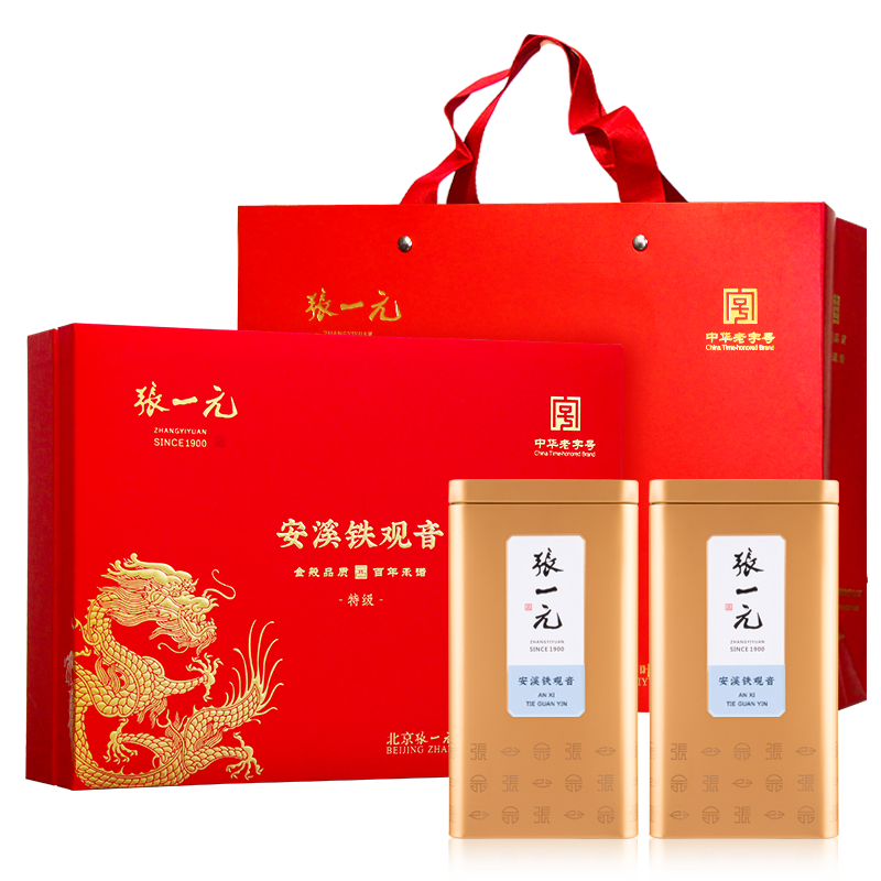张一元 特级清香型安溪铁观音礼盒336g/盒 福建茗茶 乌龙茶茶叶