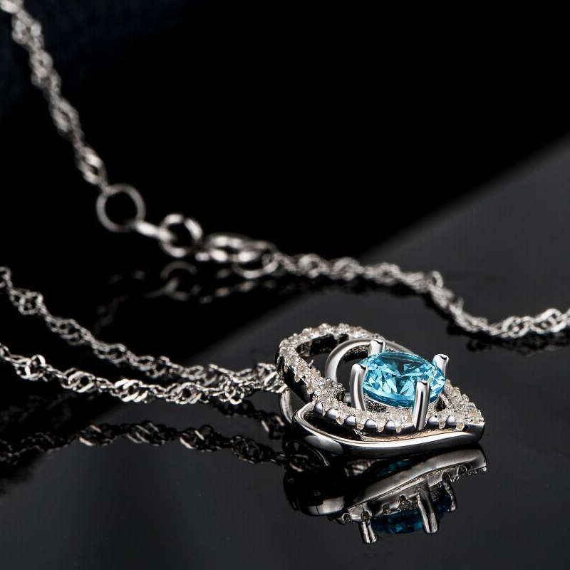 [顺丰]心心相印925银项链女韩版时尚饰品坠款锁骨链银饰情人节生日