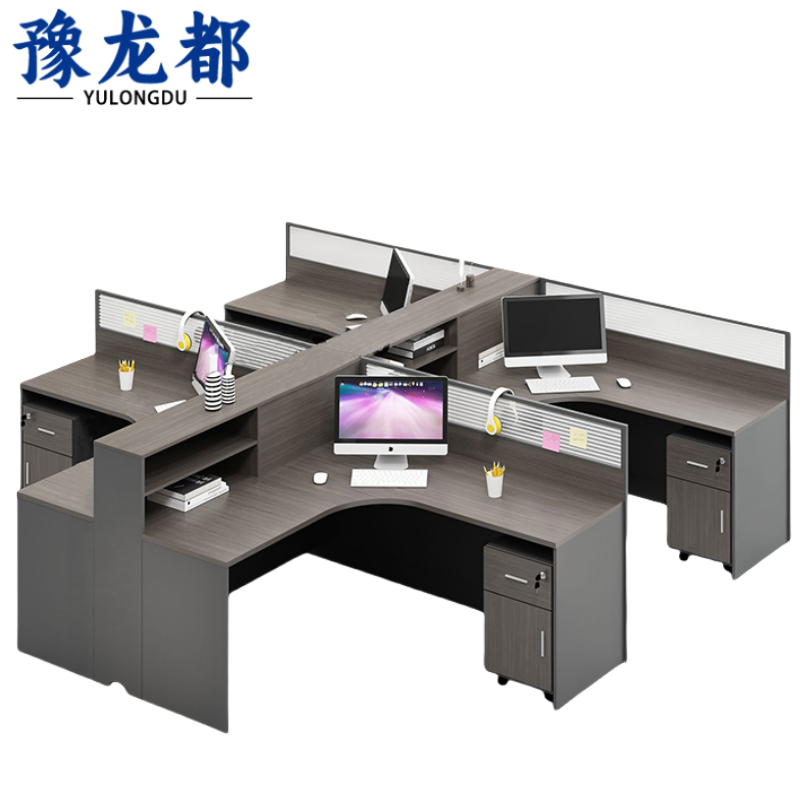 豫龙都职员桌四人位张高清大图