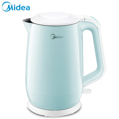 美的(Midea)电水壶热水壶1.7L电热水壶304不锈钢水壶双层防烫全钢无缝烧水壶WHJ1701d