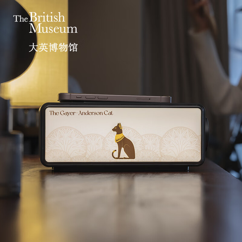 大英博物馆生日安德森猫白噪音蓝牙音响音箱无线充氛围灯摆件六一儿童节礼物 安德森猫白噪音蓝牙音响无线充氛围灯 【黑色】
