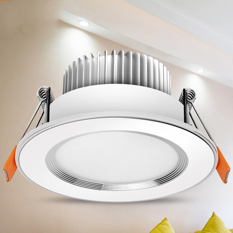 led筒灯嵌入式家用天花射灯闪电客三色变光孔洞灯吊顶客厅猫眼灯参数