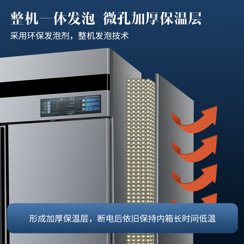 澳柯玛(AUCMA) 厨房冰箱VCF-890AW 风冷890升冷藏冷冻双温冰箱大容量冷柜饭店后厨冷藏冷冻展示柜高清大图