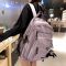 紫色 中学生书包女韩版大容量初高中大学生双肩包原宿森系情侣港风背包