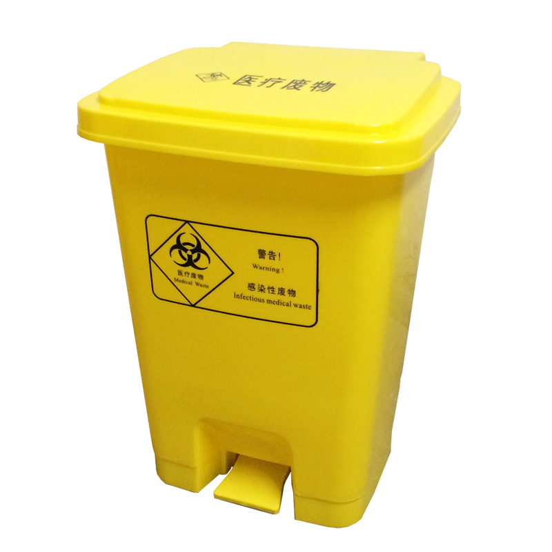 医疗垃圾桶大号 120L带盖_标准轮