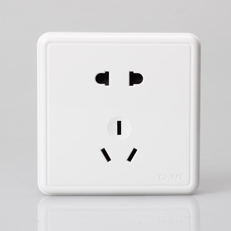 正泰明装开关插座明装三孔电视空调十孔5五孔插座开关面板1c