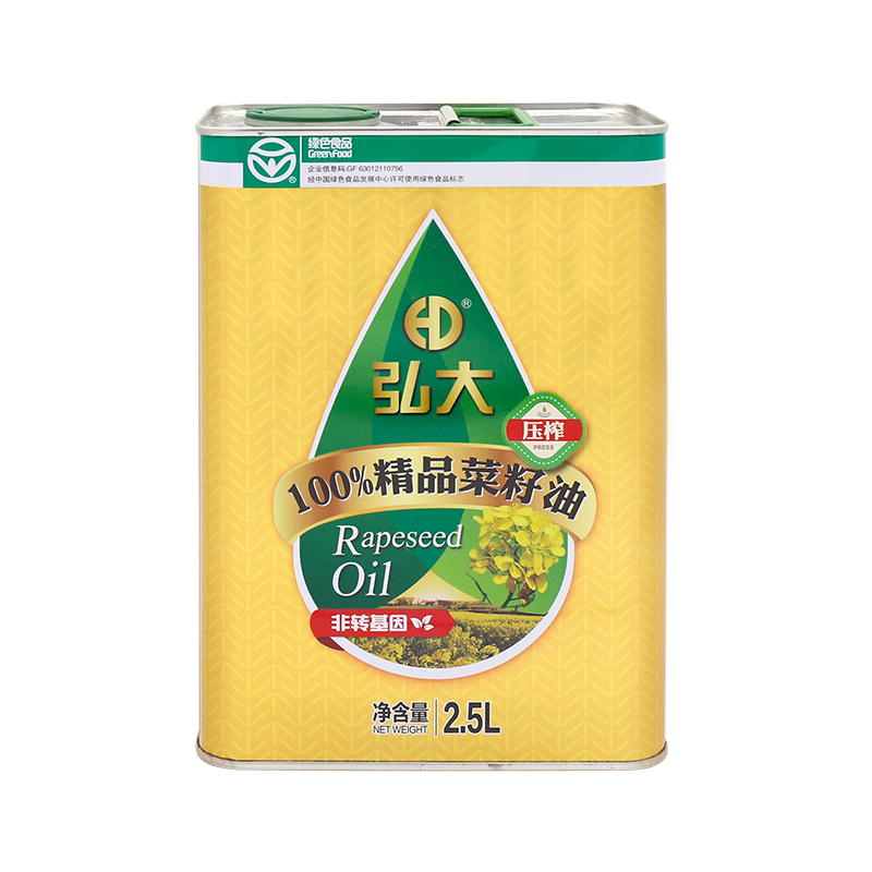 【中华特色】湟中馆 青藏高原青海菜籽油弘大三级压榨精品菜籽油2.5L