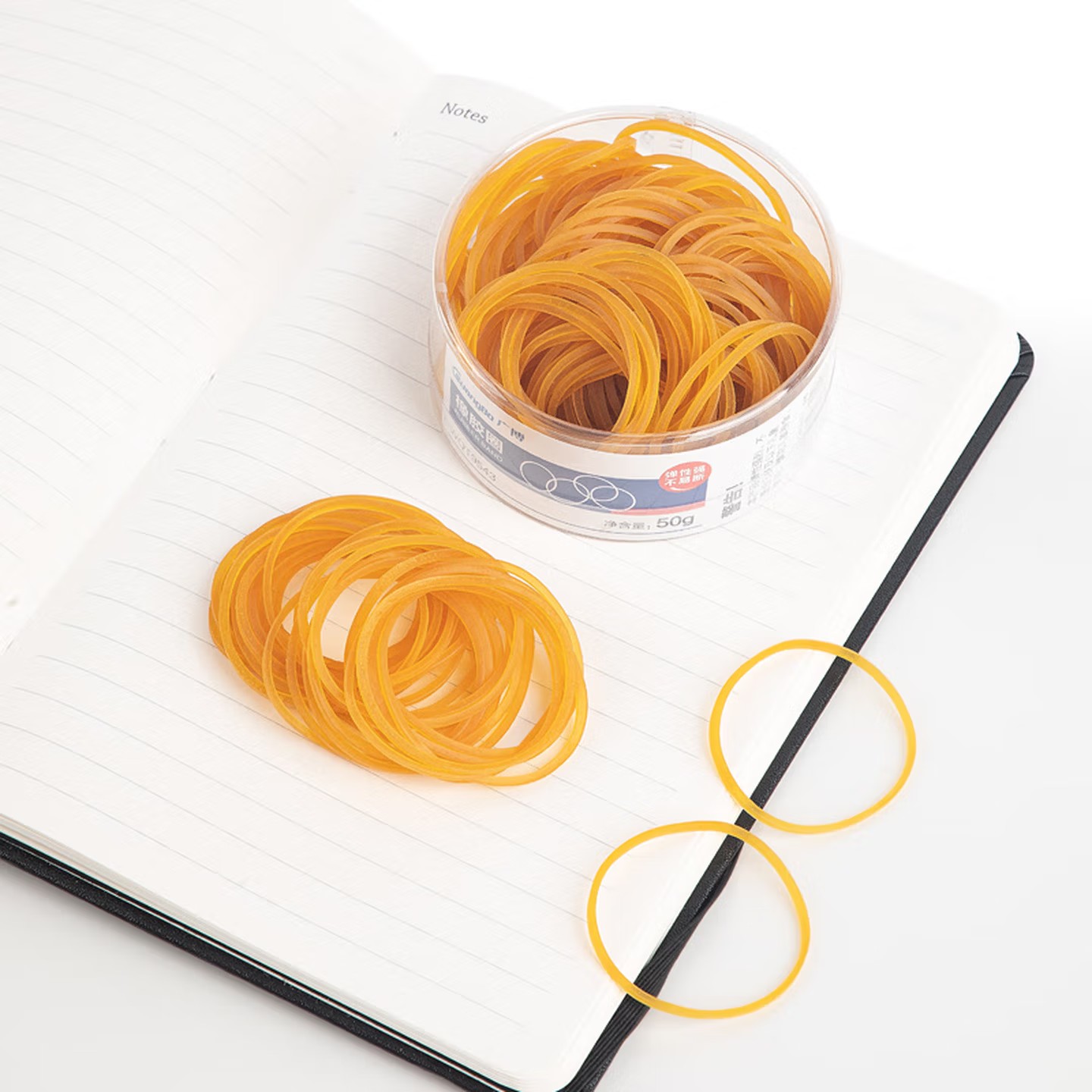 广博(GuangBo) WQT9543 50g 橡胶圈 1盒 黄色高清大图