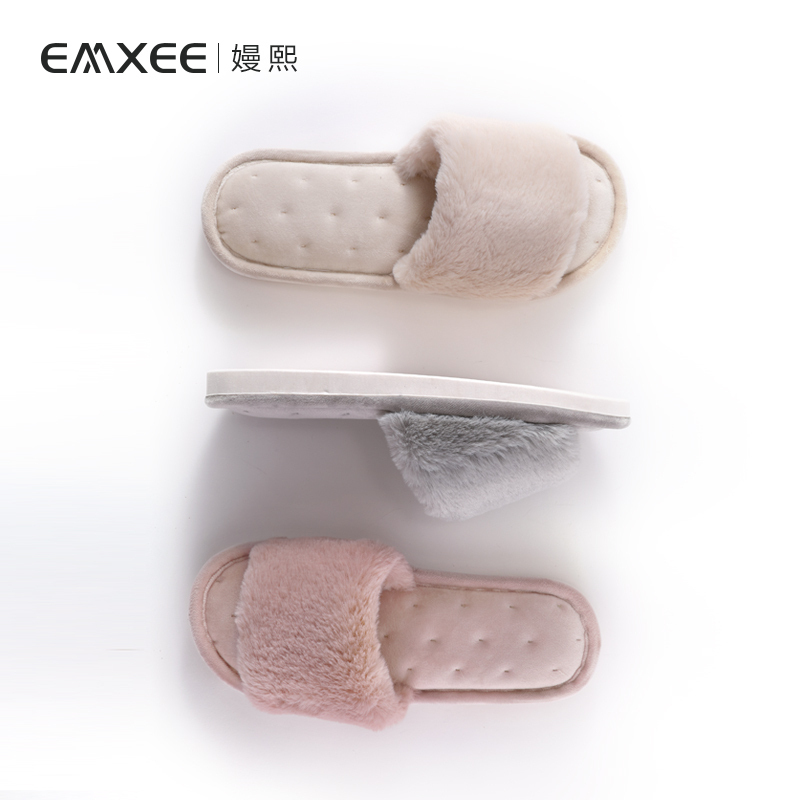 嫚熙(EMXEE)春夏款月子鞋时尚秋冬季厚底孕妇拖鞋棉拖鞋女