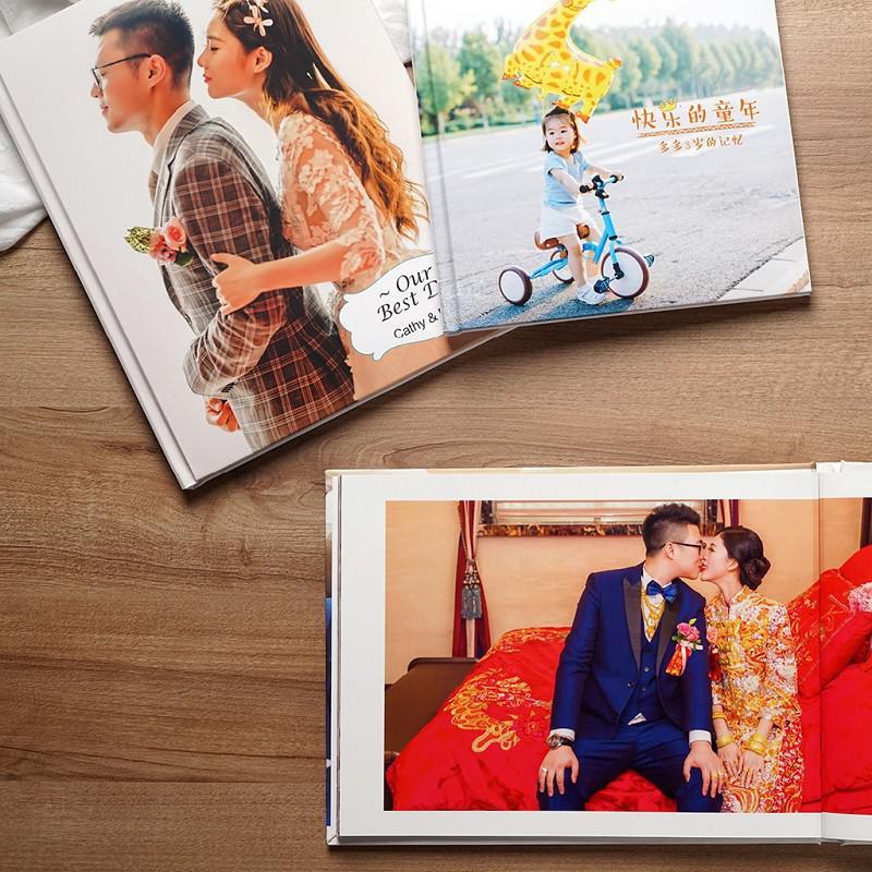 米莫印品照片书制作diy宝宝儿童纪念册婚纱影楼写真本做相册定制 三维工匠 大横册 80P