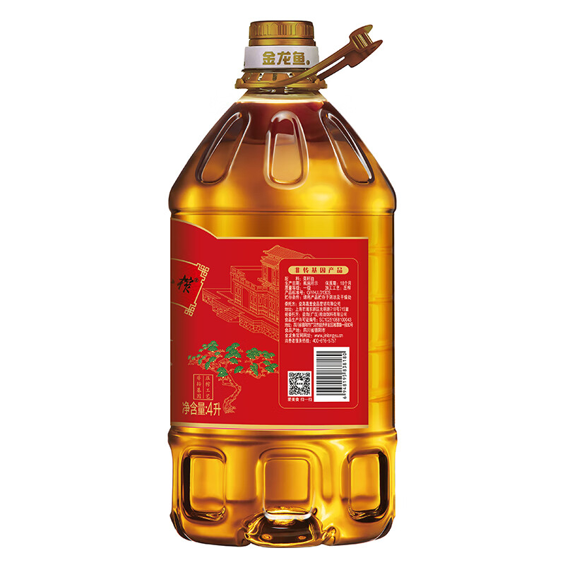 金龙鱼外婆匠心小榨菜籽油4L高清大图