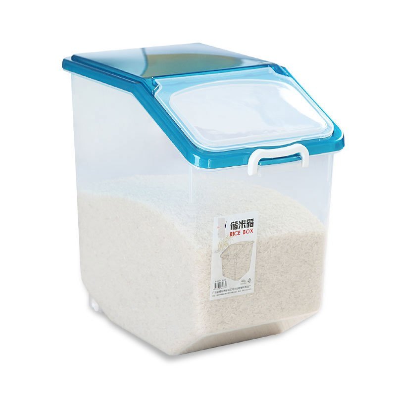 米桶储米箱10kg/15kg带滑轮面桶米缸塑料密封面粉桶50斤多色多款生活日用家庭清洁生活日用收纳用品收纳桶