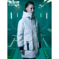 波司登新女时尚保暖科技感面料连帽羽绒服B90142754D