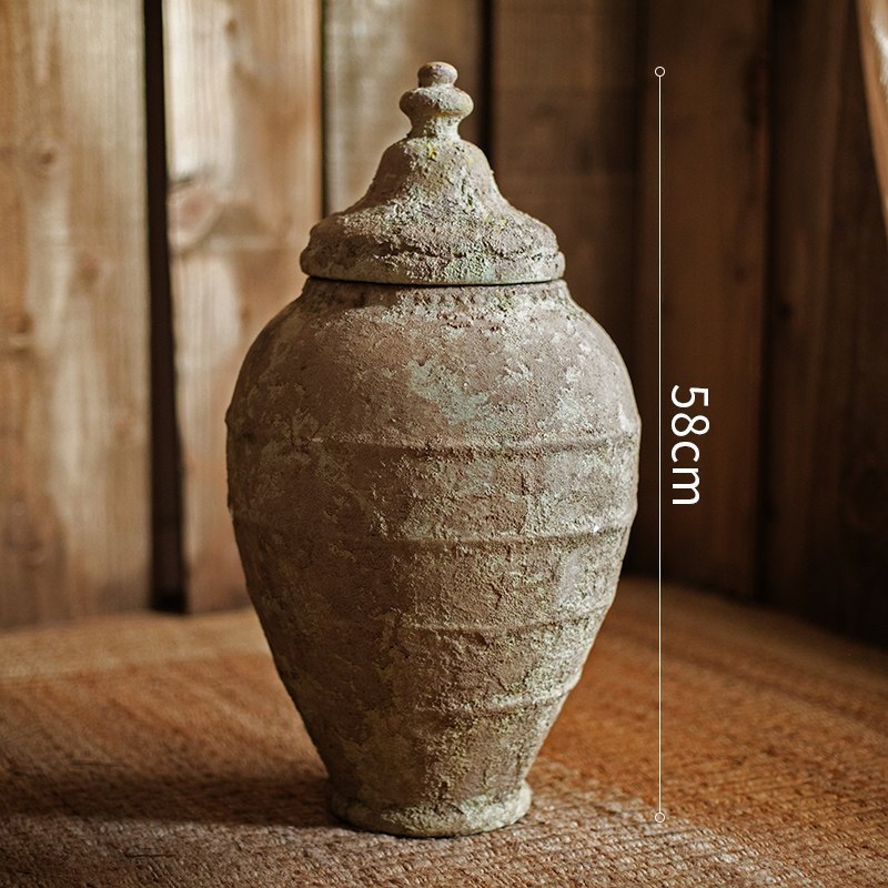 美帮汇碧海钩沉将罐手工艺术红土陶古罐花瓶花器装饰器皿摆件做旧 碧海钩沉将罐(小)高清大图