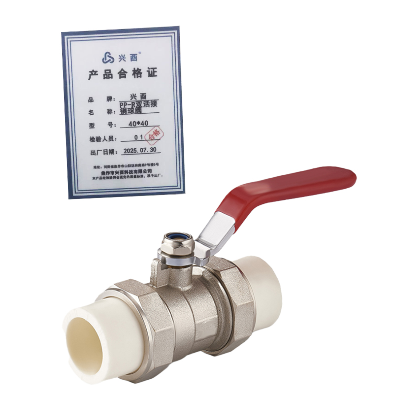 兴酉 PP-R双活接铜球阀 40*40 个高清大图