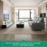 现代简约经典皮艺沙发茶几电视柜客厅套装102710TZ 灰蓝B丨皮沙发(左2+右2)+月光白丨茶几+电视柜主柜